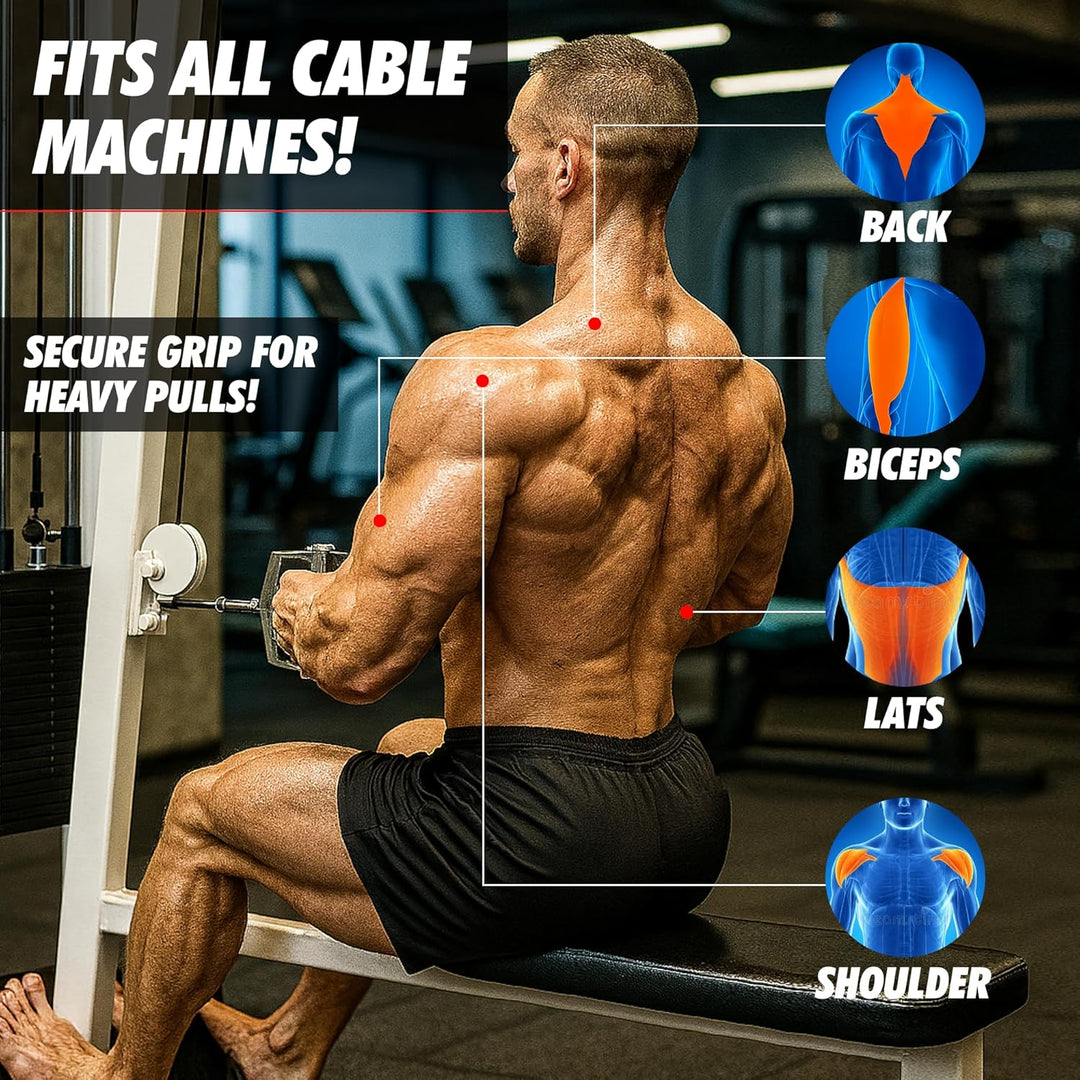 MuscleForge® Aufsatz für Latzug, Seilzug, Griff mit Drehbarem für Kabelmaschine, Kabelzug Griff für
