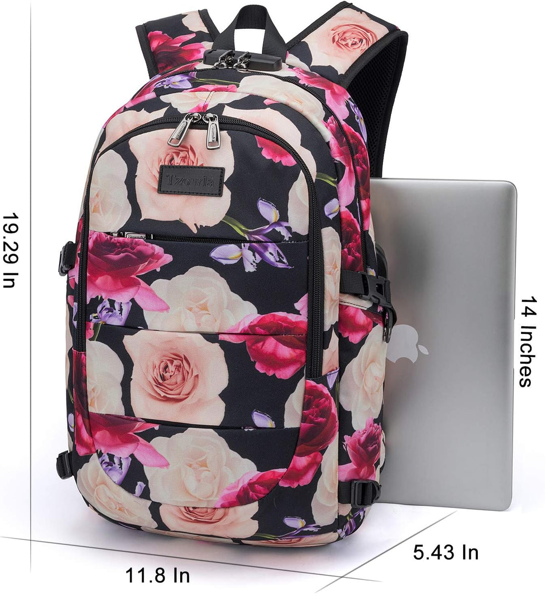 Tzowla Anti Diebstahl Laptop Rucksack für Herren,Rucksack Wasserdicht mit USB-Ladeanschluss und Schl