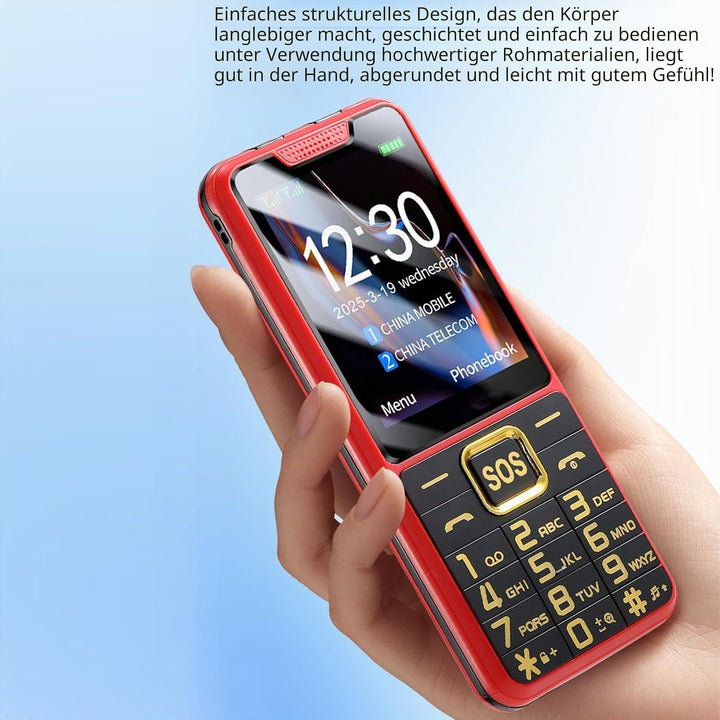 Fockety 4G -Handy für Senioren, 2,6 -Zoll -HD -Bildschirm Dual SIM -Mobiltelefon für ältere Menschen