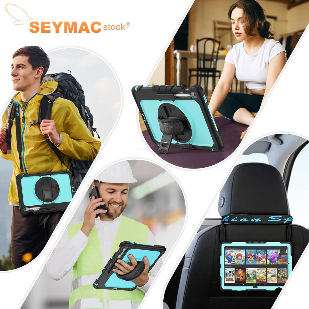 SEYMAC stock Hülle für Samsung Galaxy Tab S10 FE+ Plus 13,1 Zoll, Stossfeste Hülle mit Displayschutz