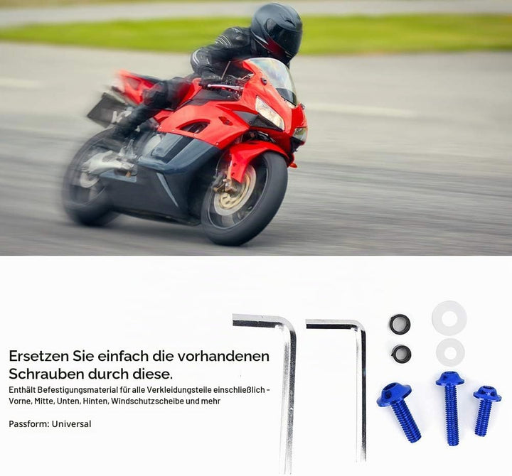 Motorrad Verkleidung Schrauben Kit, Universal M5 M6 Aluminium Windschutzscheibe Karosserie Schrauben
