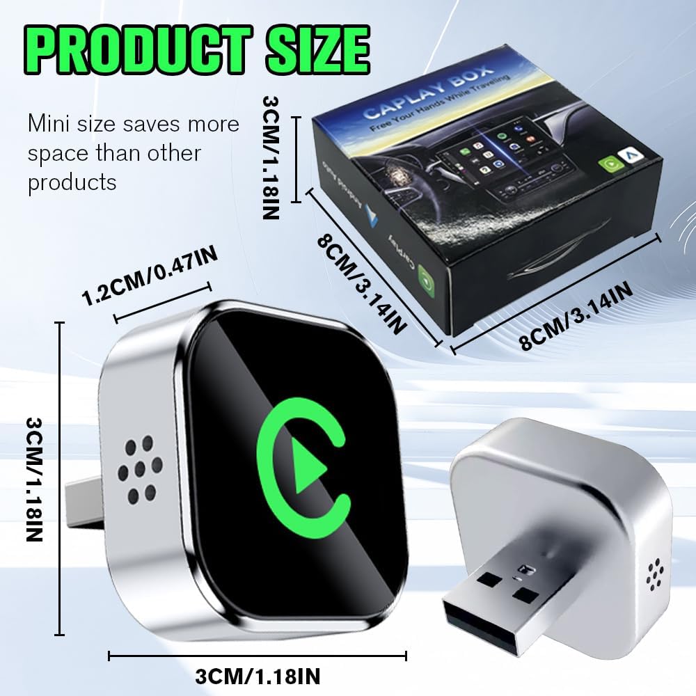 Wireless Carplay Adapter mit Wired Carplay, 2026 Upgraded 2-in-1 Version, Bluetooth 5.0, Plug & Play
