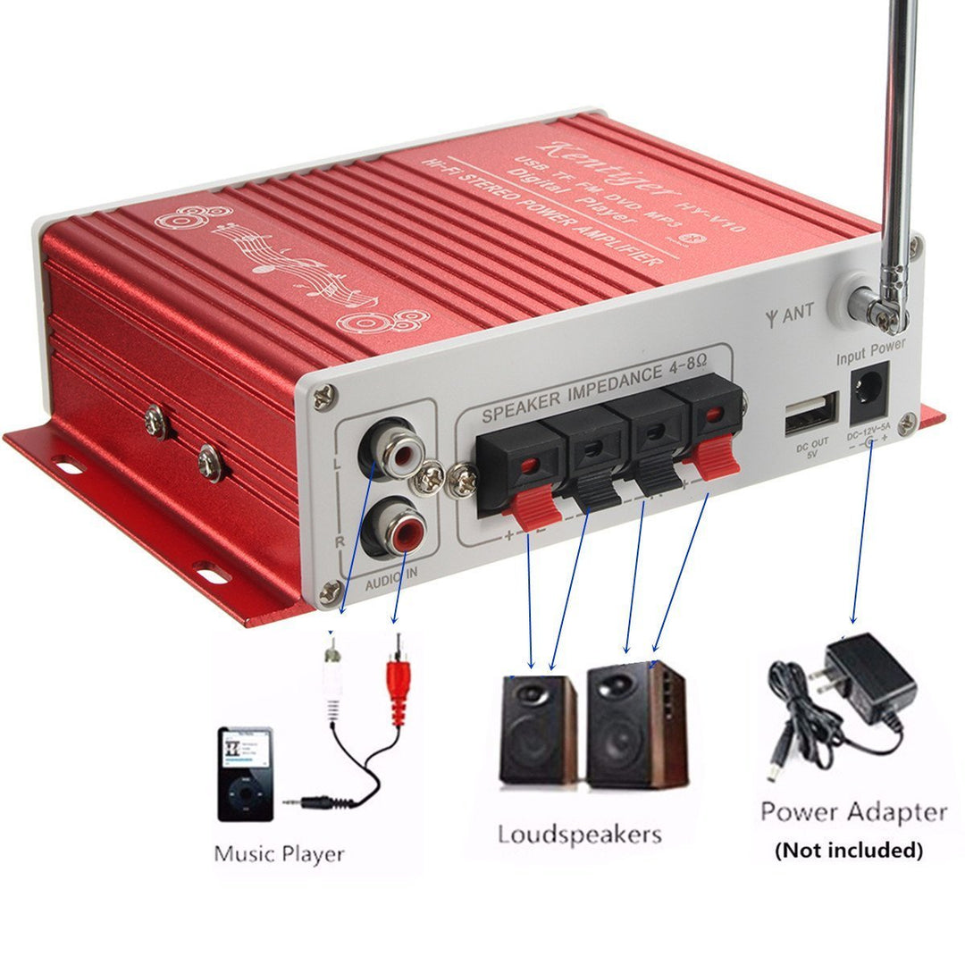 DollaTek Mini Bluetooth Hallo-Fi-Stereo-Audio-AMP Verstärker Bass Booster MP4 12V Unterstützung FM /