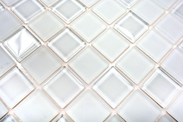 Mosaik Fliesen Mosaikfliesen Glasmosaik Kachel weiss matt glänzend Küchenfliese WC Fliesenspiegel Fl