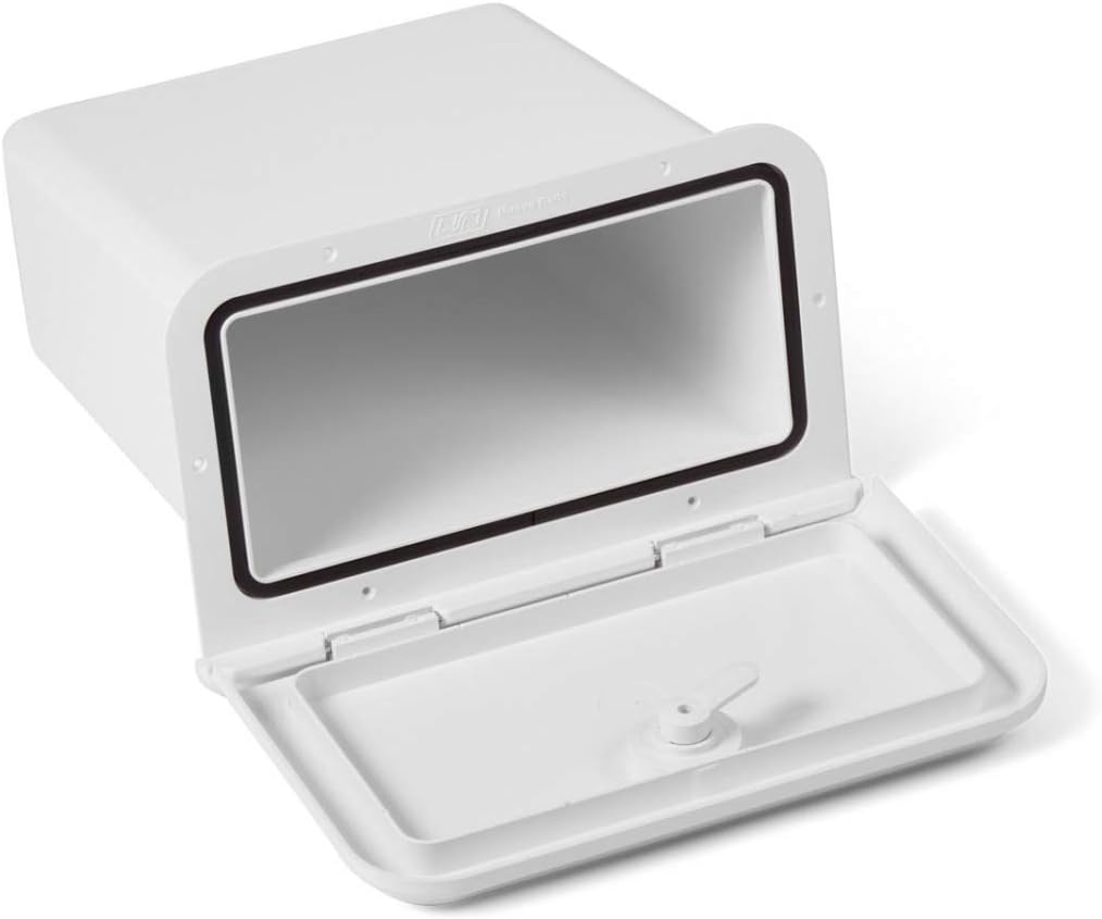 Ablagefach mit Luke 165 x 285 mm Kunststoff Weiss Staufach Handschuhfach Seitenfach Stauraum Konsole