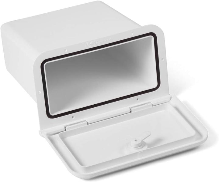 Ablagefach mit Luke 165 x 285 mm Kunststoff Weiss Staufach Handschuhfach Seitenfach Stauraum Konsole