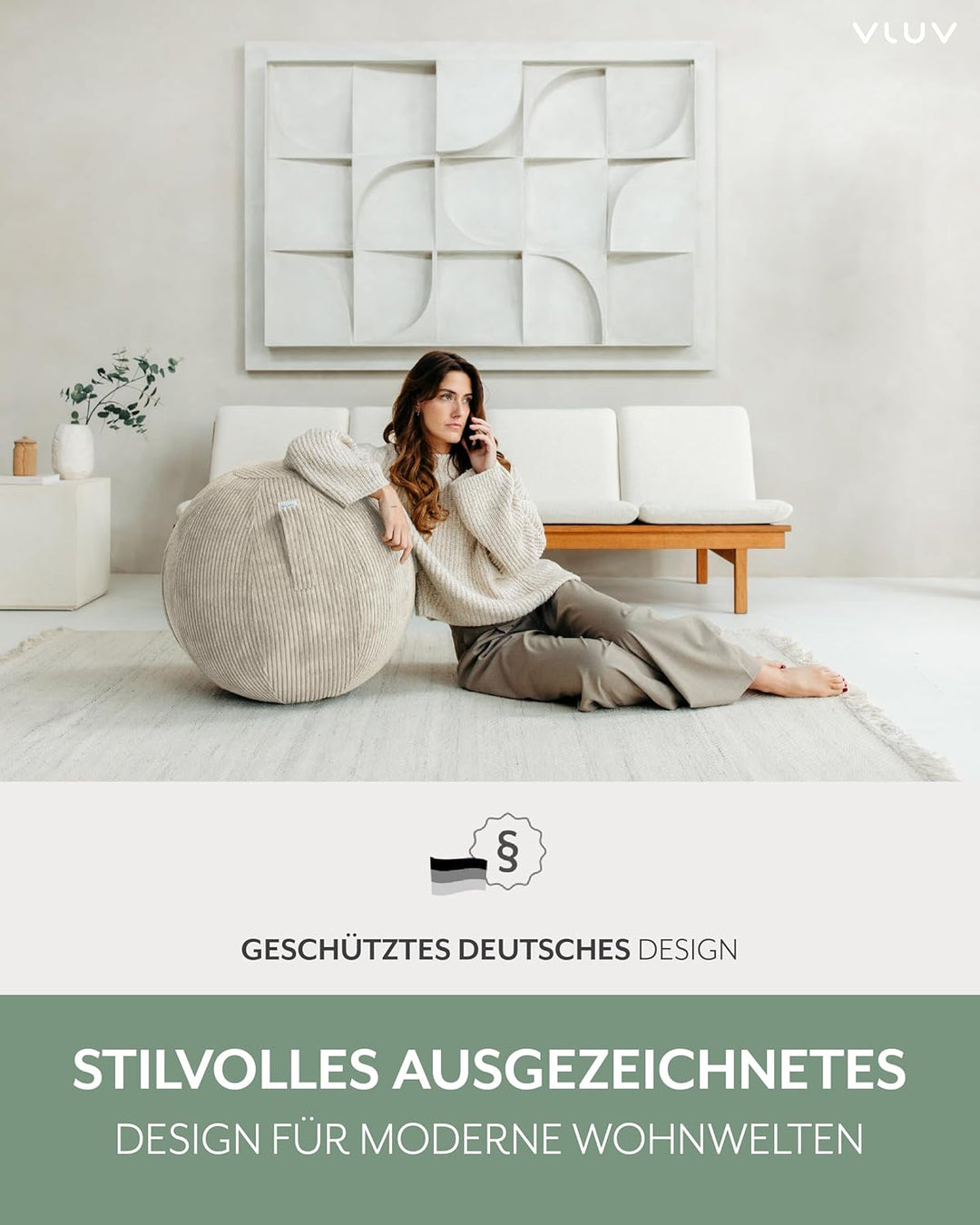 VLUV® BOL VLIP Sitzball Büro Ergonomisch [Atmungsaktiv mit Tragegriff und Wegrollschutz] Waschbarer