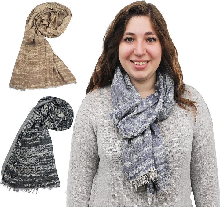 Sunsa 3er Set Damen/Herren Schals, weich Winter Halstuch aus Baumwolle & Viskose. Grosse Unisex Herb