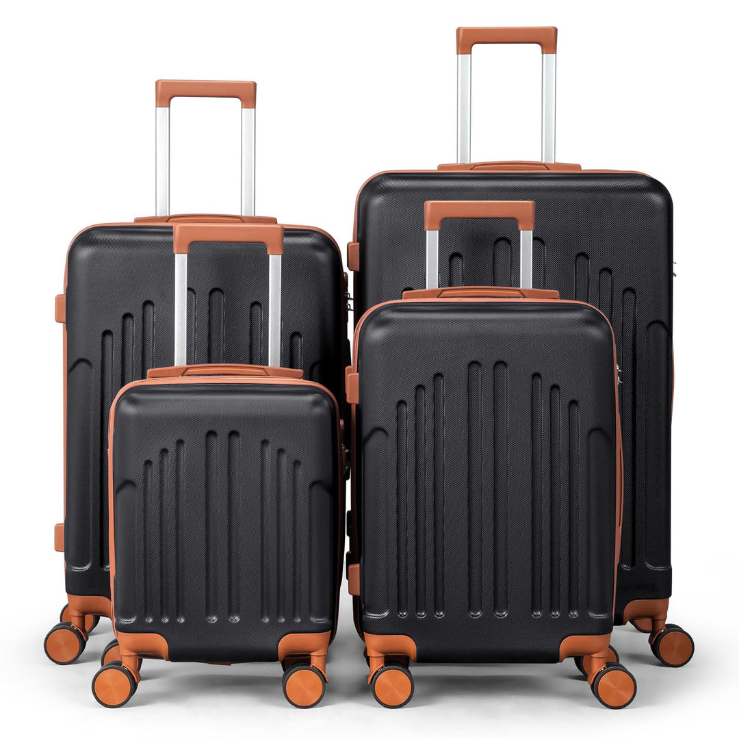 LALAHO Kofferset 4 teilig Hartschale, Reisekoffer mit Rollen Gross, Koffer Set 4 Stück aus ABS, Hand
