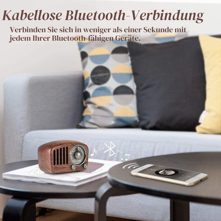 Radio Feegar Retro Bluetooth Lautsprecher,Vintage FM Radio mit altmodischem klassischem Stil,Starke