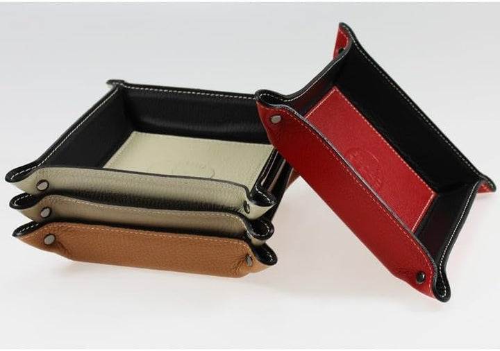 FrasiBags Taschenleerer aus echtem Leder - Quadratisches Ledertablett Organizer, Praktische Aufbewah