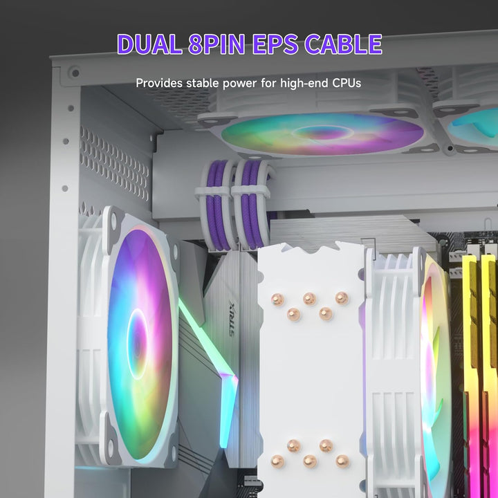 Sirlyr PSU Verlängerungskabel-Set, massgeschneidertes ummanteltes Netzteilkabel Mod für PC Build 16A