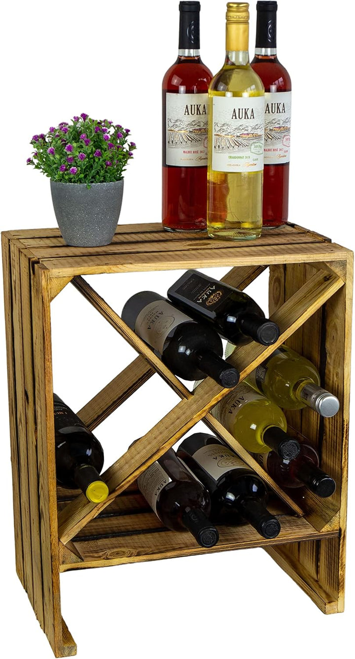 Kistenkolli Altes Land Weinregal Mix Regalkiste Flaschenablage Weinregal Apfelkiste/Weinkiste Weinsc