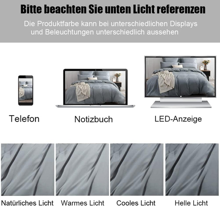 Soifox Bettwäsche 200x200 Grau bettwäsche-Sets aus Mikrofaser bügelfrei &amp; knitterfrei - Bettbezug 20