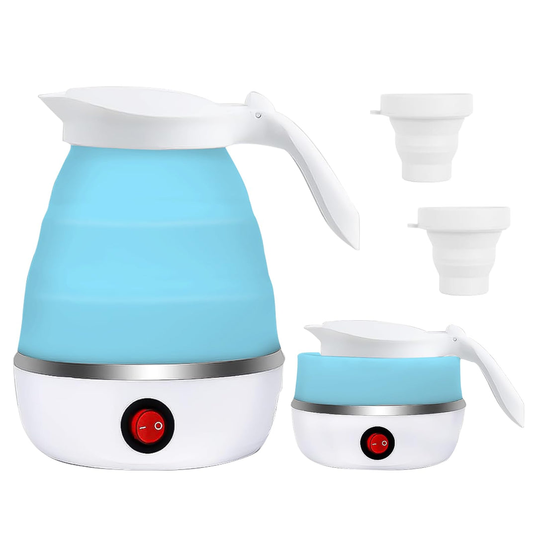 RANJIMA Faltbarer Wasserkocher 0,6L Reise Camping Wasserkocher 600W Schnellkoch tragbar Silikon Reis
