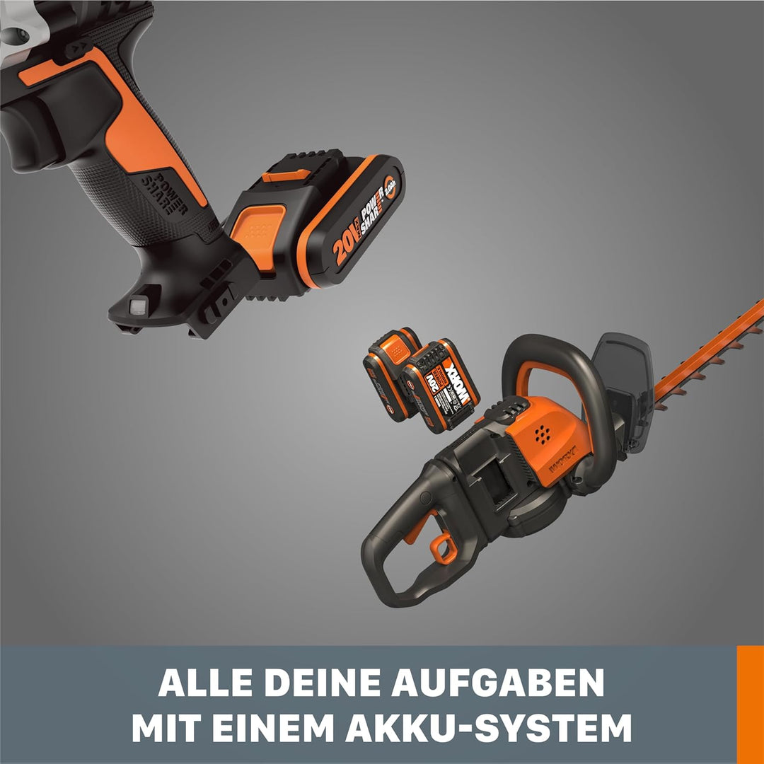 Original WORX WA3639 PowerShare Akku 20V - 2000mAh Li-Ion, wiederaufladbarer - kompakter Akku mit hö