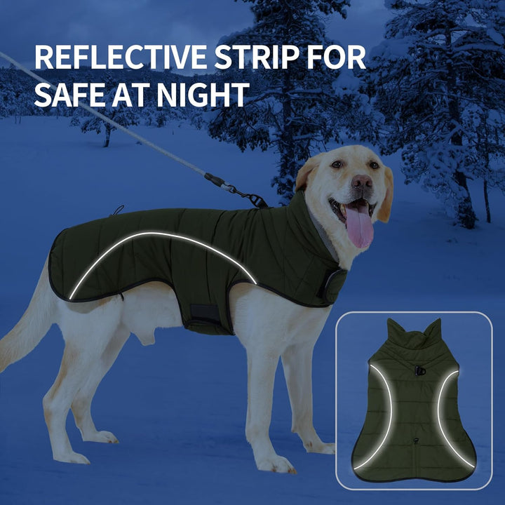 LIANZIMAU Hundejacke Wasserdichter Hundemantel Reflektierende Jacke für kaltes Wetter mit weichem Fl