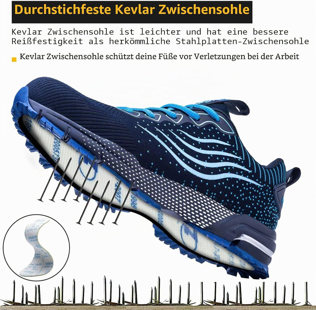 CYKYGGO Arbeitsschuhe Herren Sicherheitsschuhe Damen Leicht Sportlich Stahlkappe mit Dämpfung Stahlk