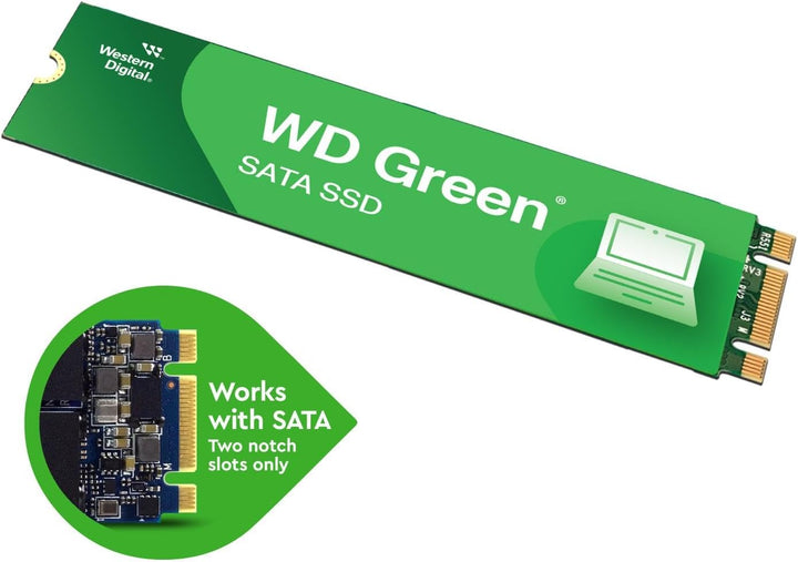 WD Green SATA SSD interne SSD 480 GB (M.2 2280 Modul für den Einsatz in Laptops und Desktop PCs, SLC