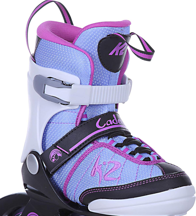 K2 Mädchen Cadence Jr Girl Inline Skates L (EU: 35-40 / UK: 3-7 / US: 4-8) White - Light Blue - Pink