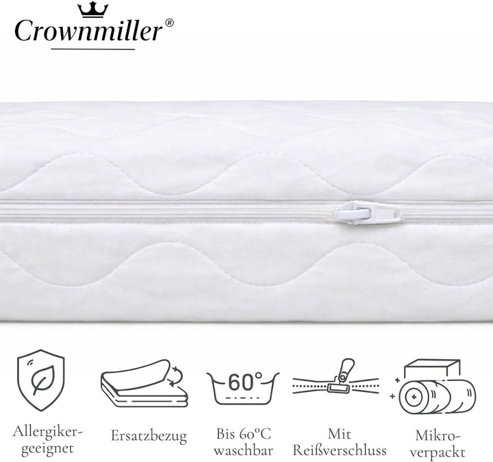 Crownmiller Topperbezug 180x200 cm für Topper Von 5-7cm, Microfaser, 60°C waschbar, 3-seitiger Reiss