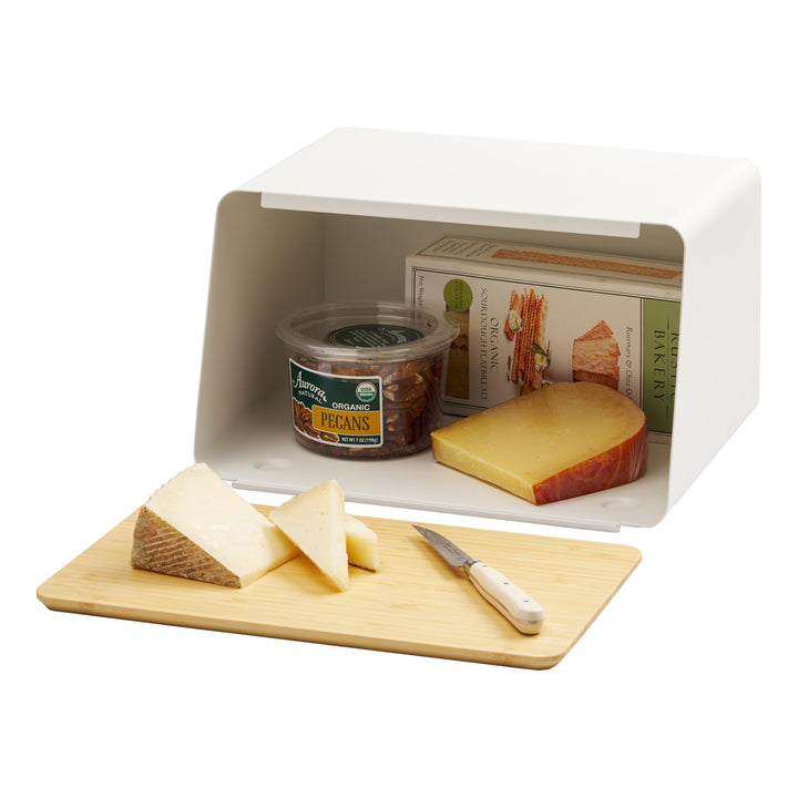 YAMAZAKI Tower Brotkasten, Edelstahl, Weiss, One Size, Weiss