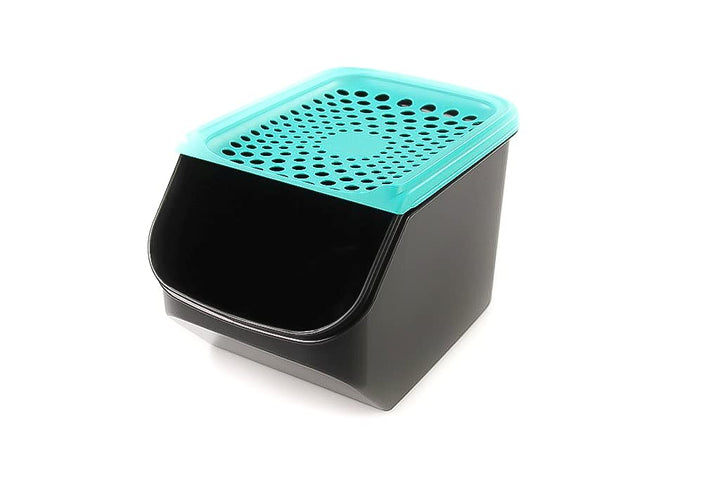 Tupperware Zwiebel-Lager 5,5 L schwarz türkis Zwiebellager A168 Zwiebelmeister 38108