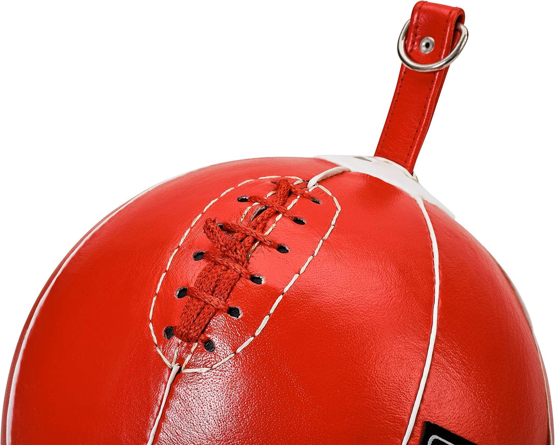 Bad Company Doppelendball aus Leder inkl. elastischen Spanngurten I 25 cm Durchmesser I Boxball für