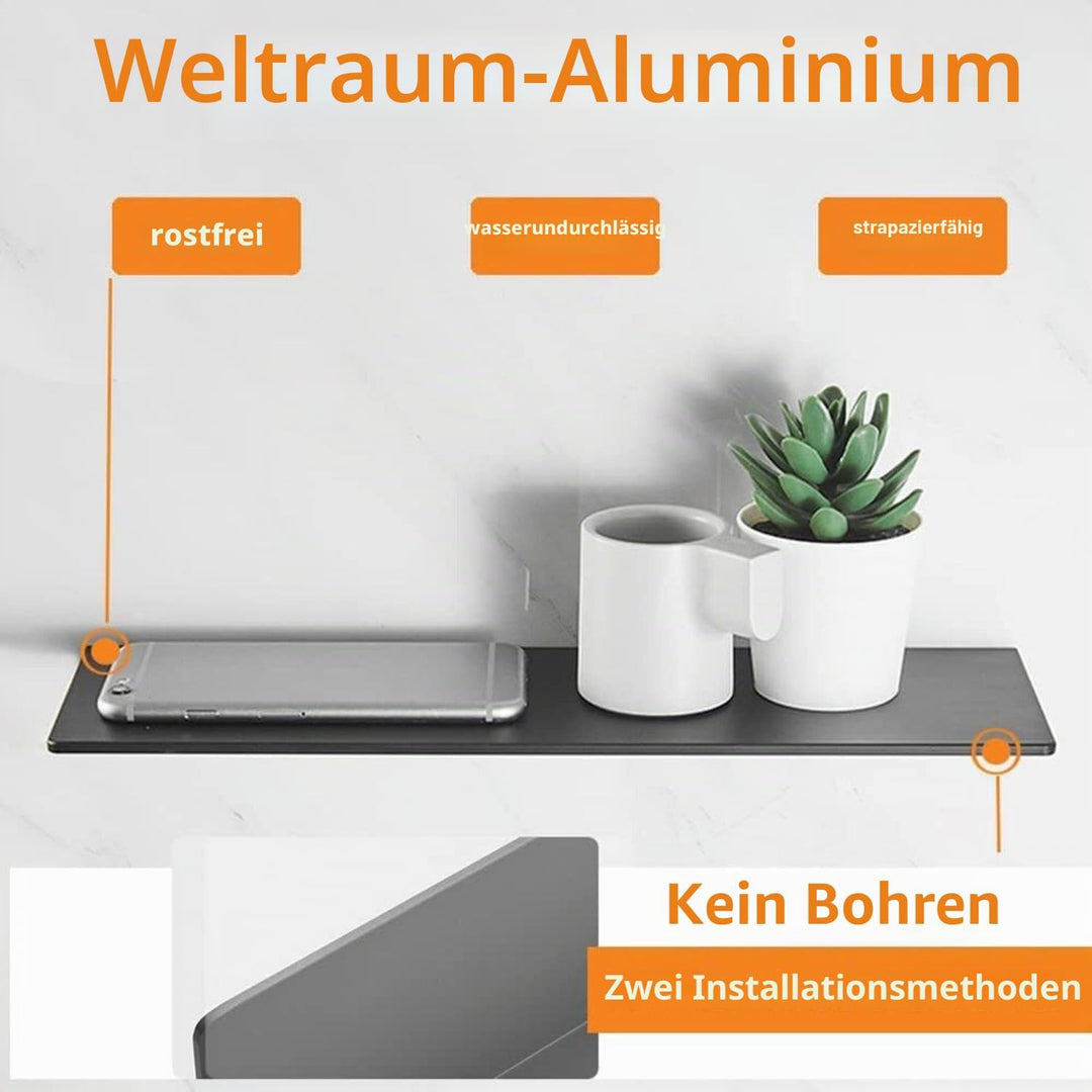 40CM Duschablage Ohne Bohren Aluminium Badablage Schwarz Selbstklebende für Badezimmer Schlafzimmer