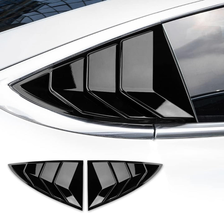 KUNGKIC Rear Side Window Louvers,Air Vent Scoop Louvers for Tesla Model 3 2017-2024,Window Scoop Lou