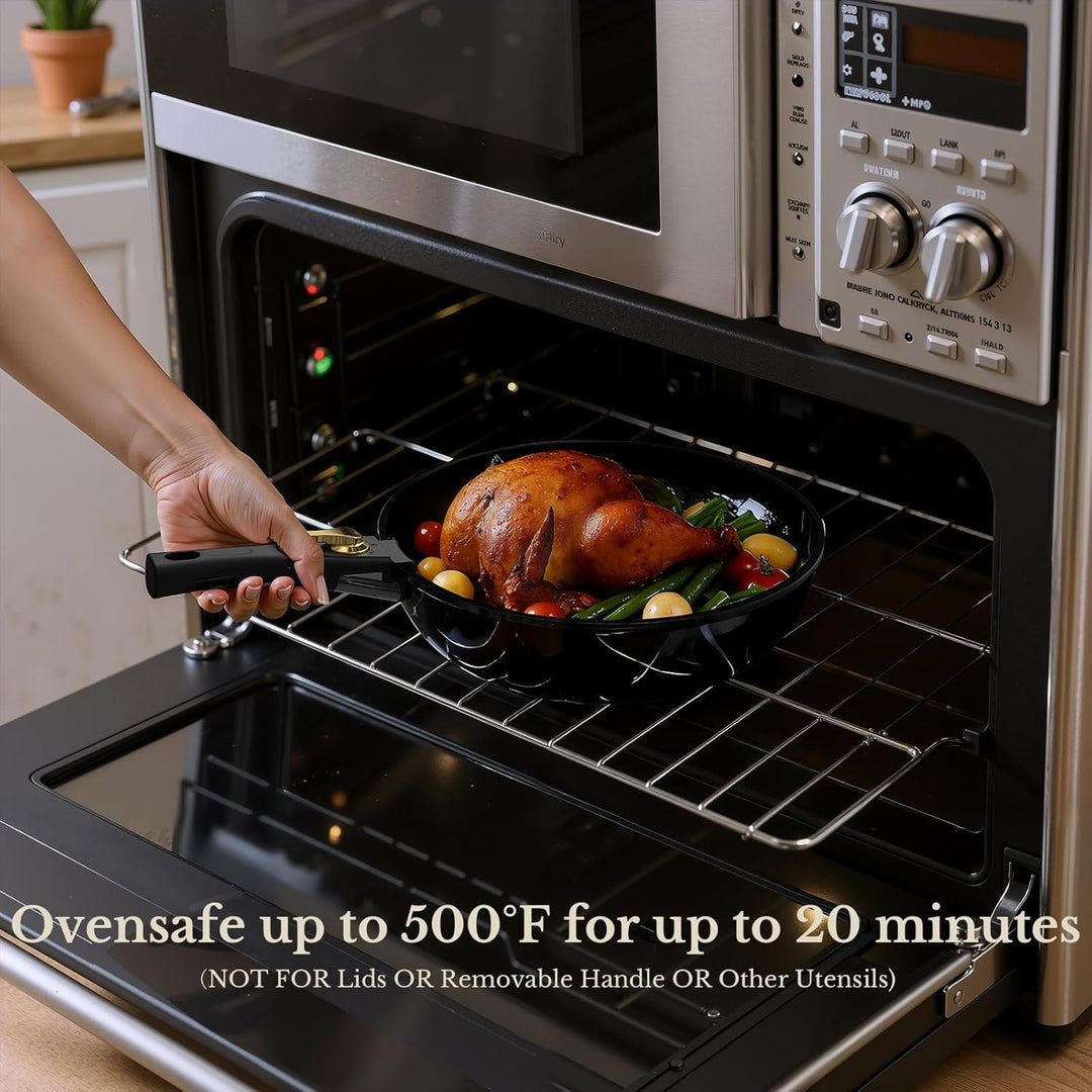 Töpfe und Pfannen Set Non-Stick, Keramik Kochgeschirr Set Abnehmbare/abnehmbare Griffe, RV Camping K