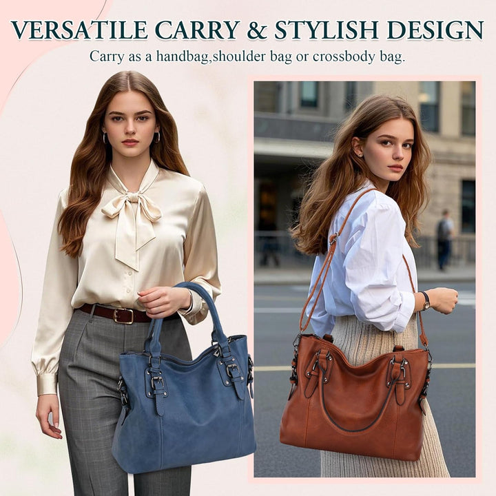 MayBlosom Damen Handtasche, Hobo Tasche Shopper PU leder Umhängetasche Schultertasche Geldbörse für
