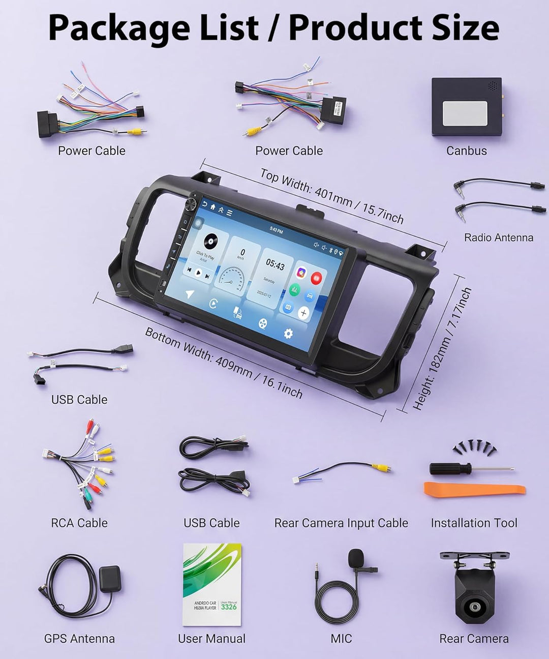 Rimoody 4G+64G Android Autoradio für Citroen Jumpy 3/Peugeot Expert/Toyota Proace 2016-2021 Wireless