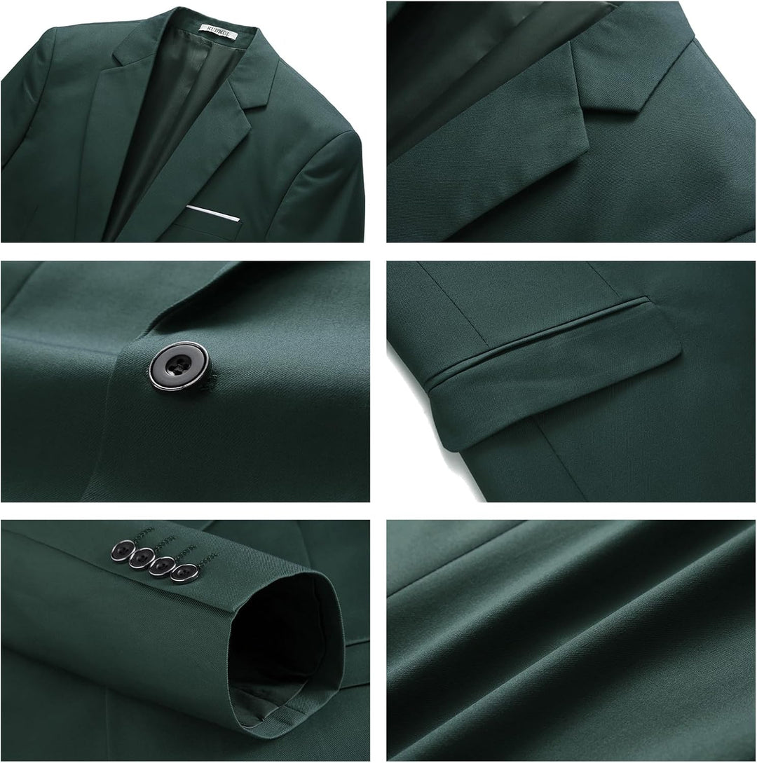 KUDMOL Herren 3-Stücke Anzug Business EIN Knopf Smoking Anzug für Männer Smoking Klassische Blazer W