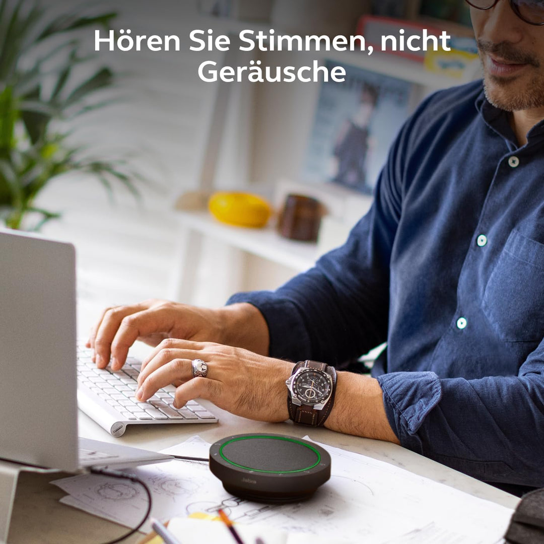 Jabra Speak2 55 Bluetooth-Freisprechlösung, 4 Mikrofone mit Geräuschunterdrückung, 50 mm Breitband-L