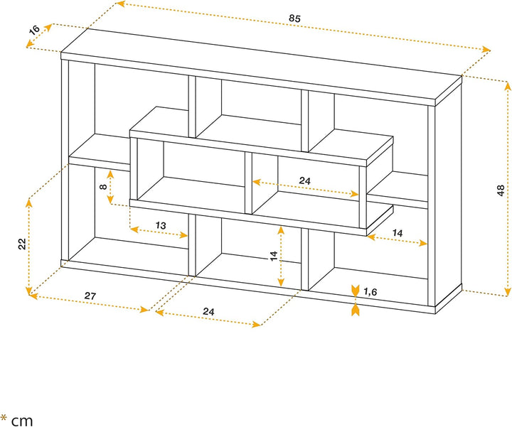 RICOO Schweberegal Wand Regal Wandregal WM050-PL Wandboard 85x48x16 cm Ablage Organisation Aufbewahr