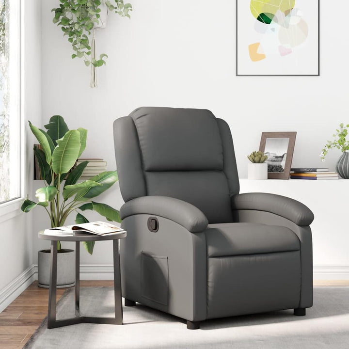 Homgoday Komfortables Liegesofa mit Kunstlederbezug Grau - 71x86,5x99,5 cm - Wohnzimmer oder Büro Mo