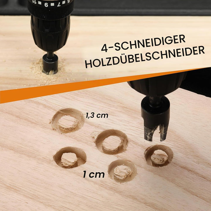Mayouko 15 PCS Tapered Drill Bits Counter Sink Drill Bit Set, with Wood Plug Cutters and Depth Stop