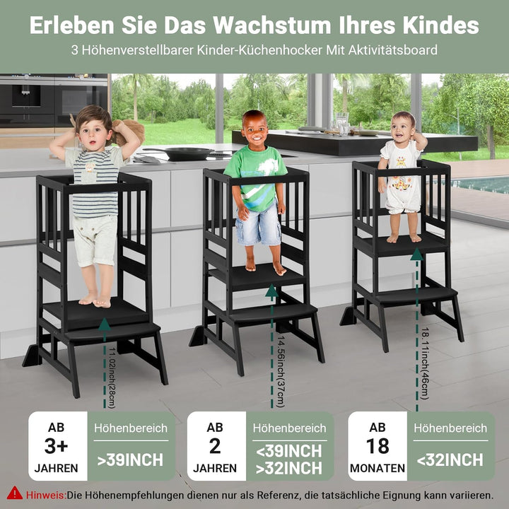 COSYLAND Montessori Lernturm ab 1 Jahr – Höhenverstellbarer Kinder Lernturm & Learning Tower für Küc