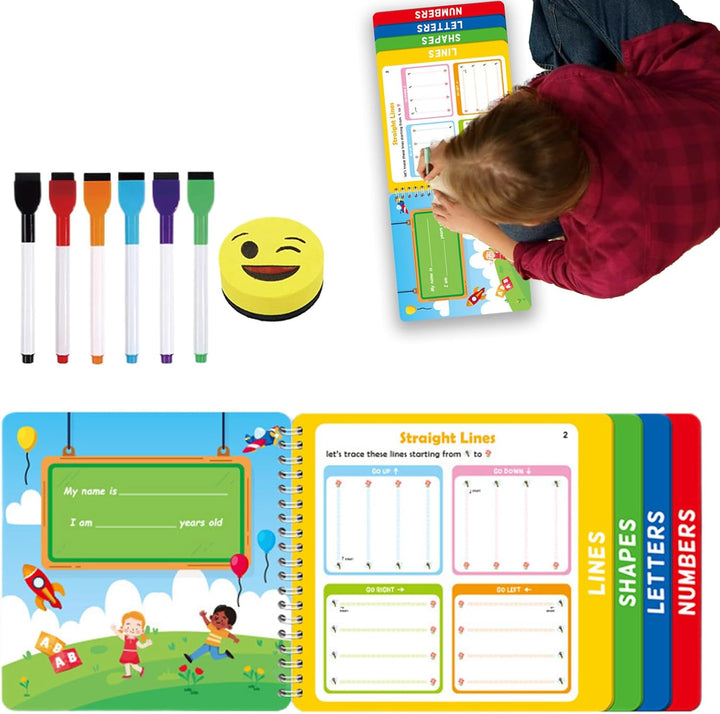 Generisch Schreibbuch Für Kinder - Wiederverwendbare Übungsbücher Zum Nachspuren,Bildungsaktivitäten