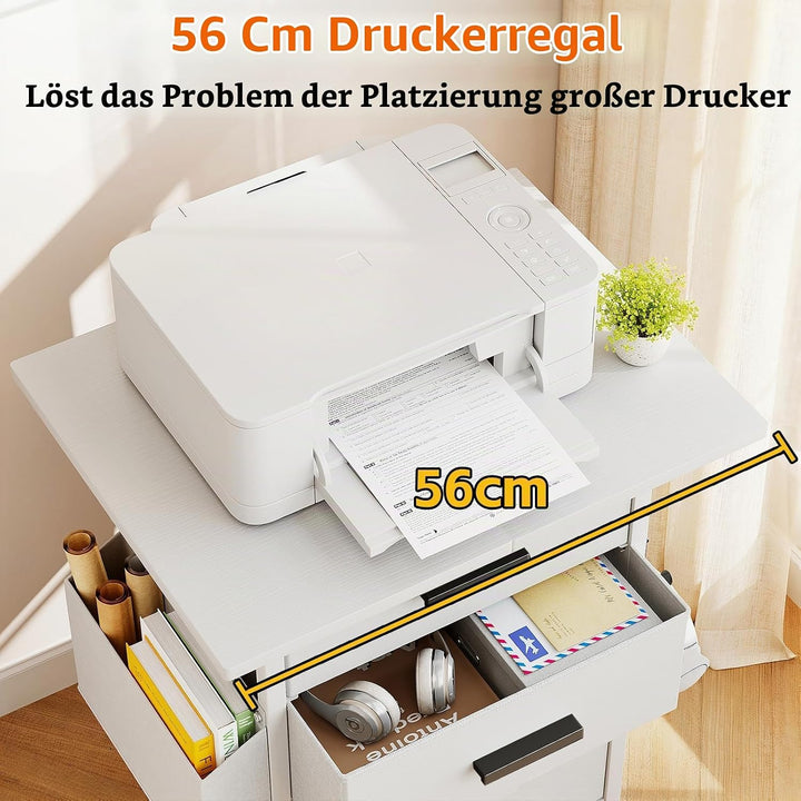 Rollcontainer, Aktenschrank, mit 3 Schubladen und Rollen, für Dokumente in DIN A4, Letter-Format, Dr
