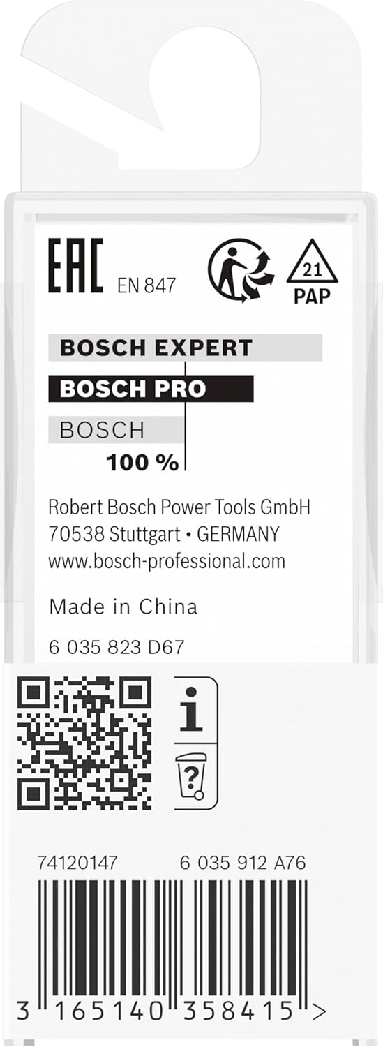 Bosch Professional Nutfräser Standard for Wood (für Holz, Ø 8 mm, Arbeitslänge 19,6 mm, Zubehör Hand