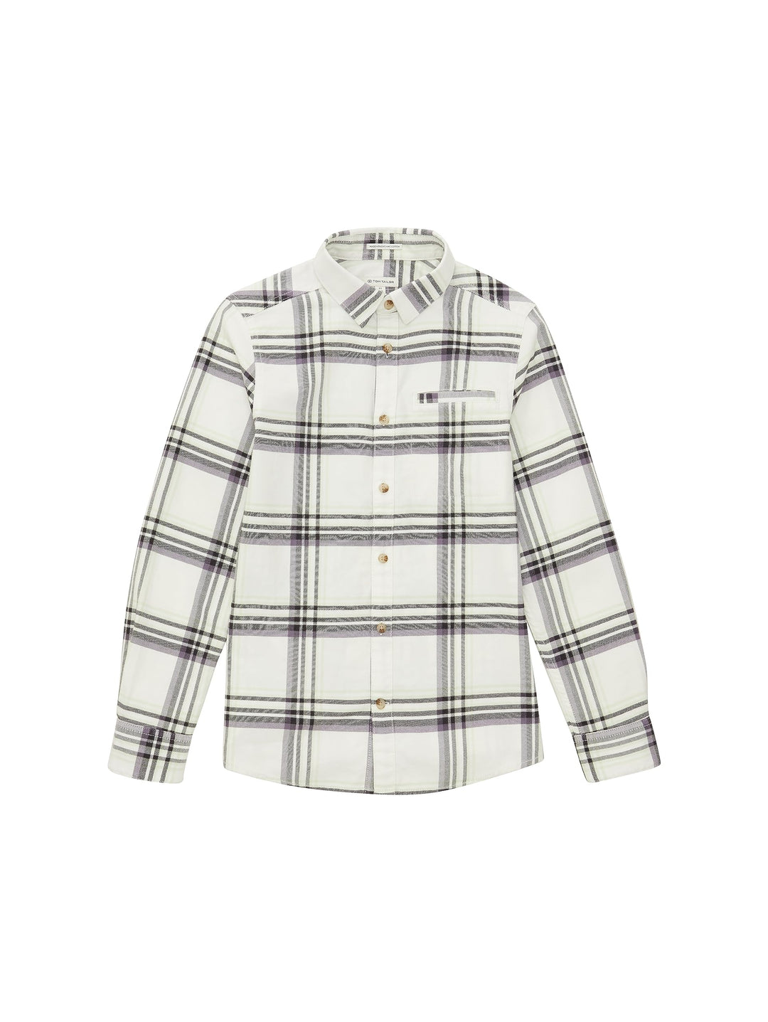 TOM TAILOR Jungen Flanell-Hemd mit Karomuster & Brusttasche 164 32598-greyish White Multicolor Check
