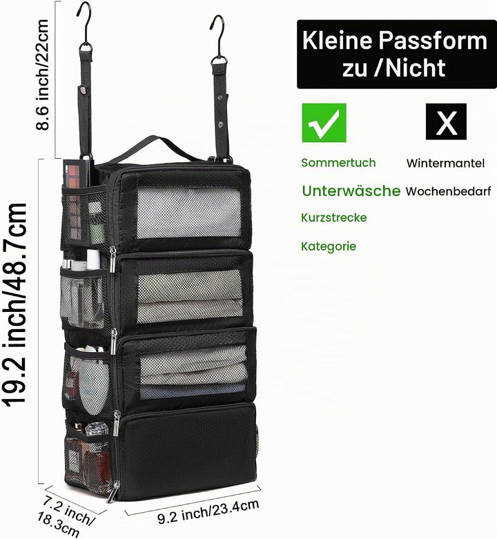 Koffer-Organizer, Reisetaschen-Organizer für Gepäck, Kompressions-hängende Packwürfel für Reisen, Ha
