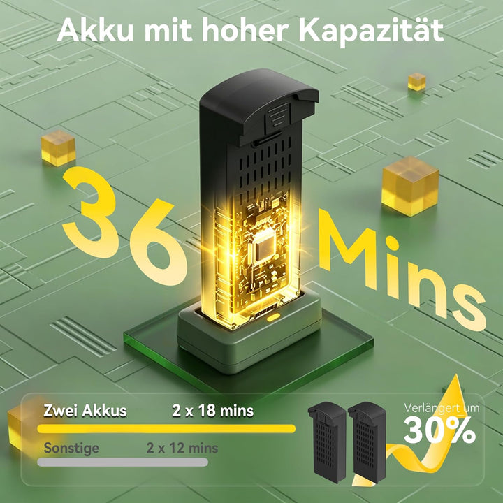H867 Drohne mit Kamera 4K für Erwachsene und Anfänger, Bürstenloser Motor, 36 Minuten Flugzeit (2 Ak