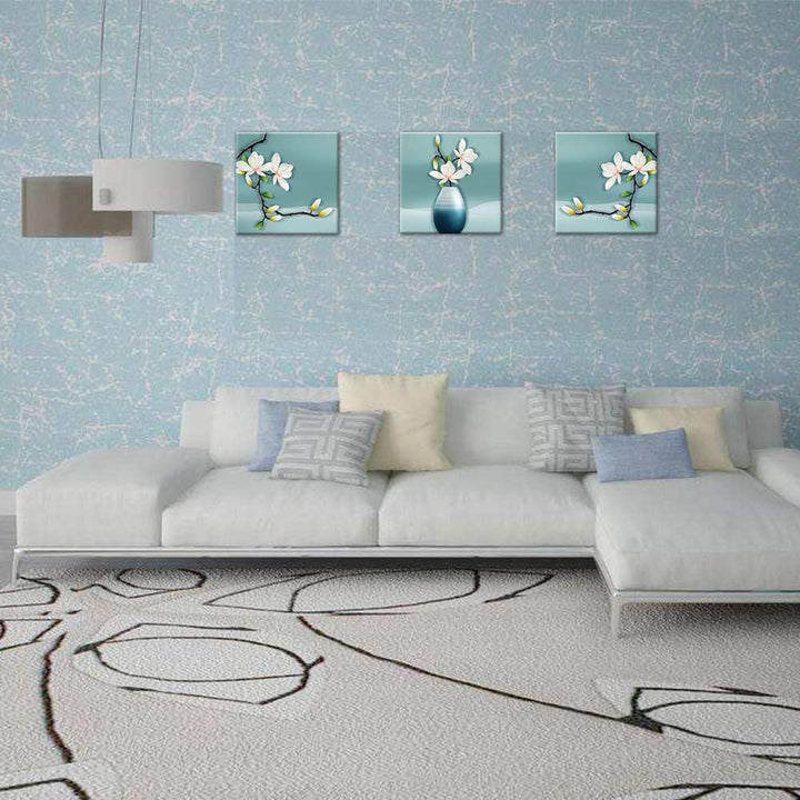 Piy Painting 3 x moderner Druck Orchidee Blumen Malerei in der Vase, Home Deko, wasserdicht, fertig