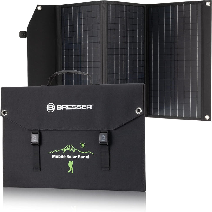 Bresser Solar Ladegerät 90W mit 1x DC- und 3x USB-A-Anschlüssen inkl. USB-A-Buchse mit QC3.0 zur Sch