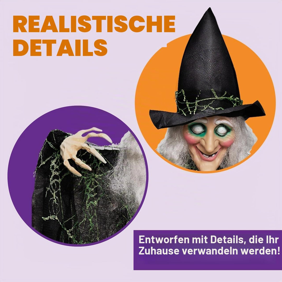 JOYIN 3 Stück Halloween hängende Hexen mit biegsamen Armen, 89,7 cm, Halloween hängende Dekorationen