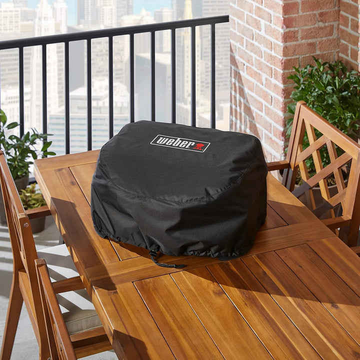 Weber Premium Grill Bonnet Abdeckhaube für Lumin Compact, atmungsaktiv UV- &amp; wasserbeständig, Schutz