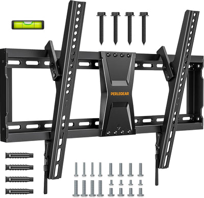 Perlegear TV Wandhalterung für die meisten 37-82 Zoll Fernseher bis zu 60 kg, neigbare Fernseher Hal